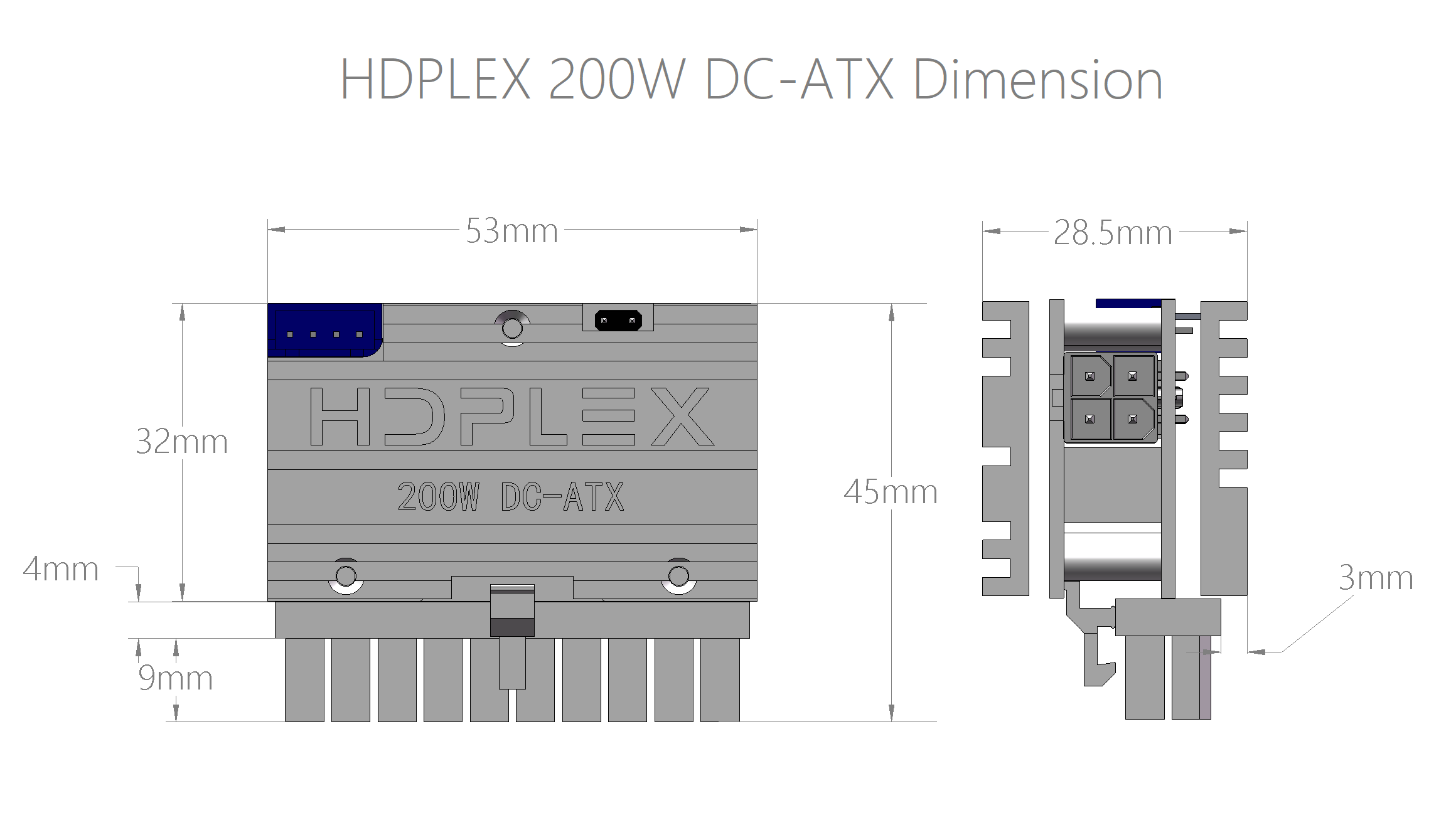 HDPLEX 200WDC-ATX Dimension